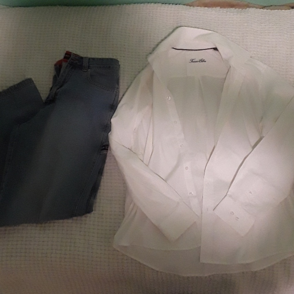 Jeans and dress shirt